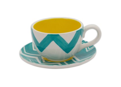 Latte Cup & Saucer-16oz: 6/cs: 5"x3.3"