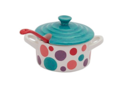 Sea Salt Pot W/Spoon: 4/cs: 5.5x3.5