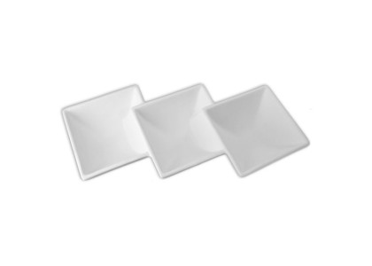 Three Square Dish: 4/cs: 14.25"x6.5"X2"